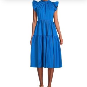 Antonio Melani x Kimberly Whitman Blue Tiered Ruffle Dress